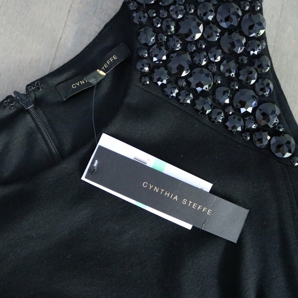 CYNTHIA STEFFE Beaded Embellishments Black Dress - Picture 3 of 4